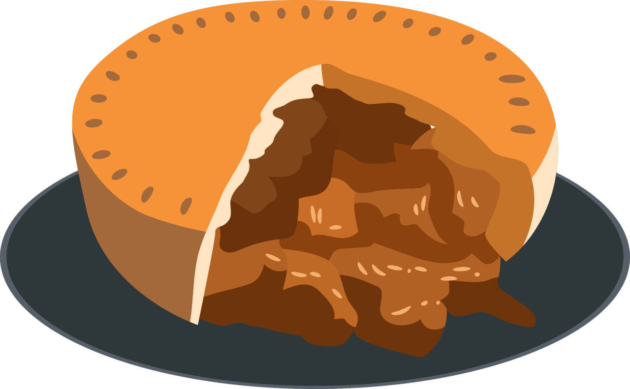 Steak kidney pie graphic clipart design background