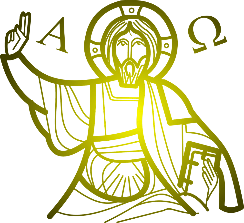 Jesus alpha christ christian vector graphic clipart