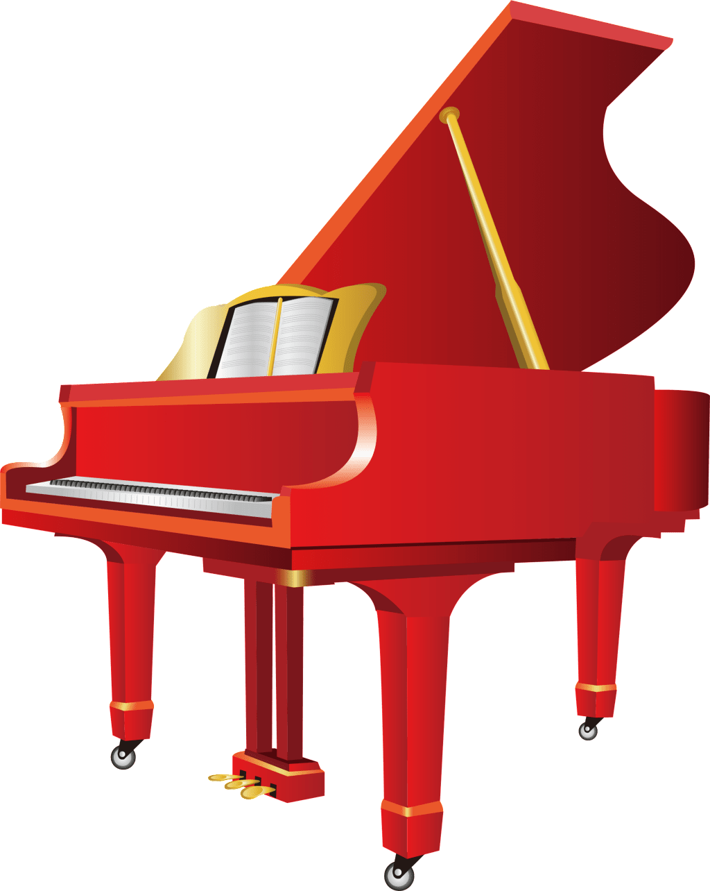 Design about piano music elements vector clipart image with no background