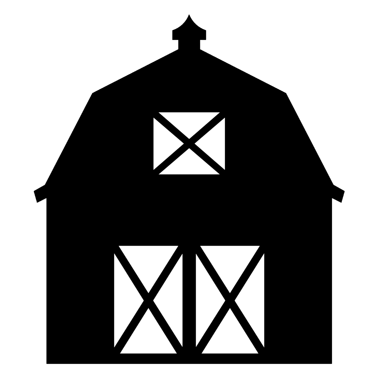 Farm barn silhouette stencil clipart free