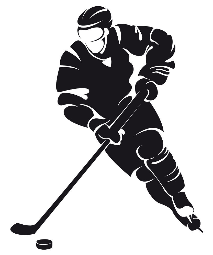 Ice hockey player clipart painted play man free