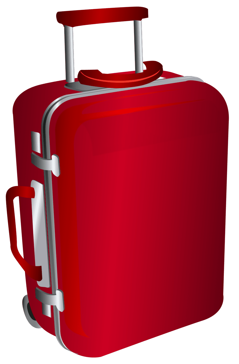 Red trolley travel bag clipart image