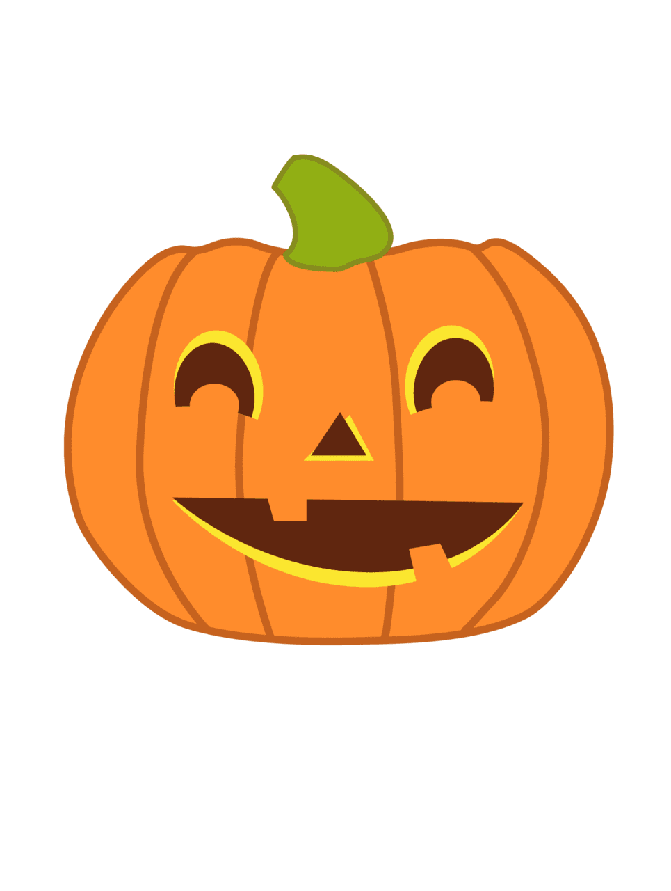 Cute halloween happy carved pumpkin clipart vector