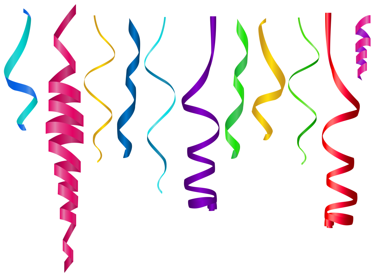 Confetti curly ribbons clipart image