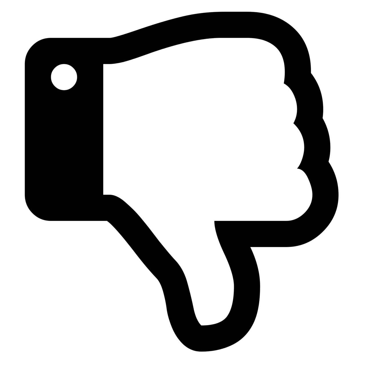 Thumbs up black and white dislike symbol clipart free