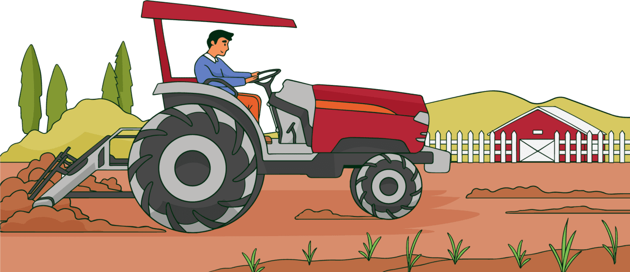 Flat farmer day tractor with human vector design clipart