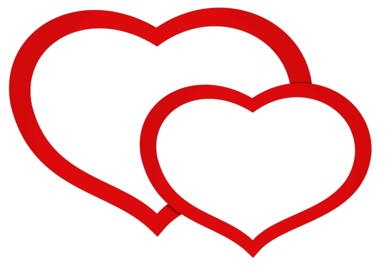 Love red double hearts clipart picture