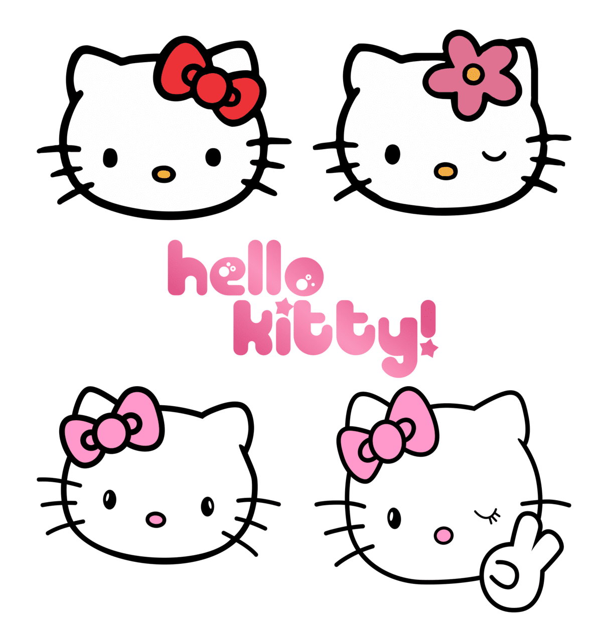 Hello kitty face printables printablee clipart free