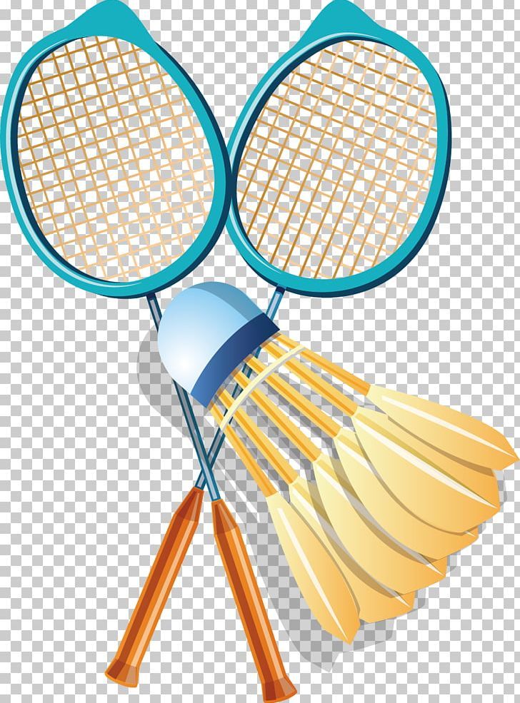 Sports badm ton racket shuttlecock clipart image