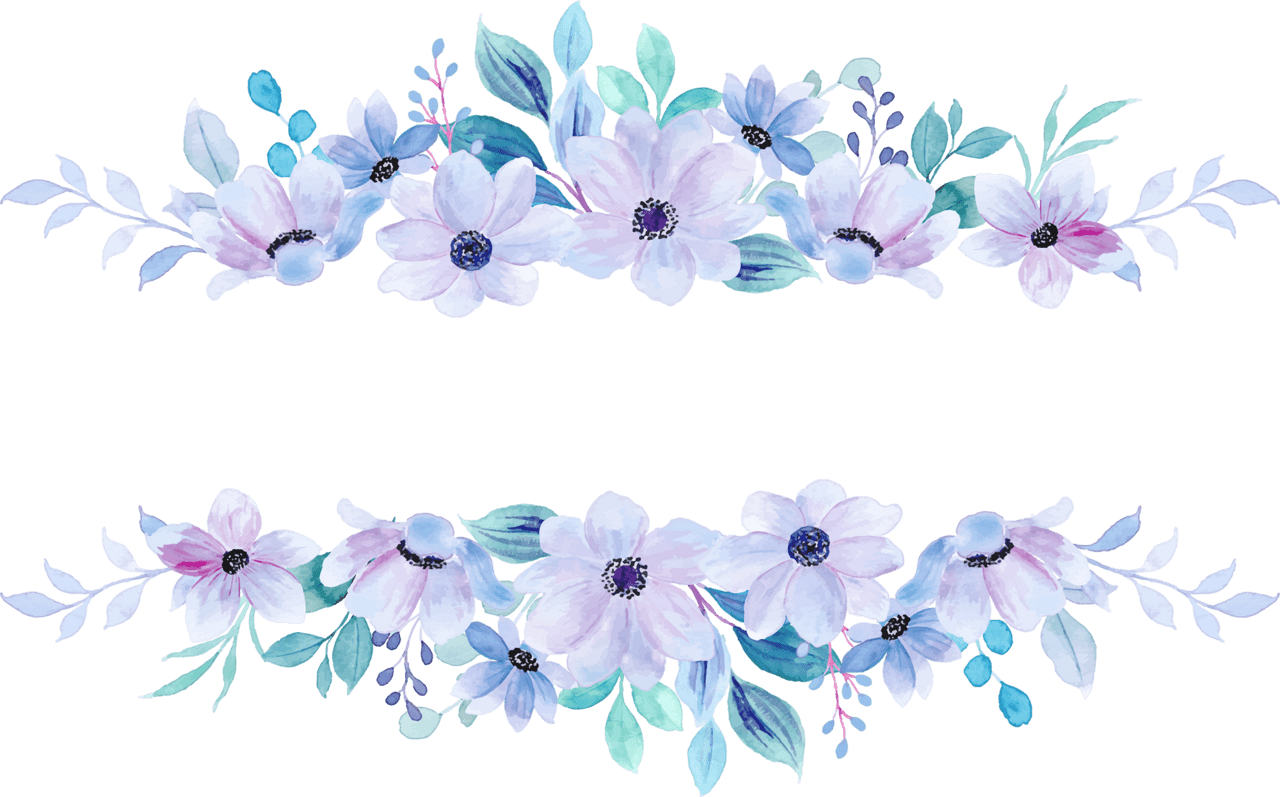 Flower border thank you card design clipart free