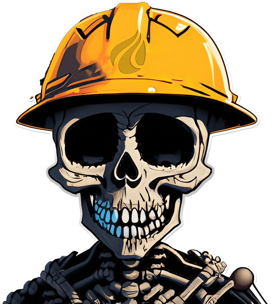 Skeleton oilfield life clipart free