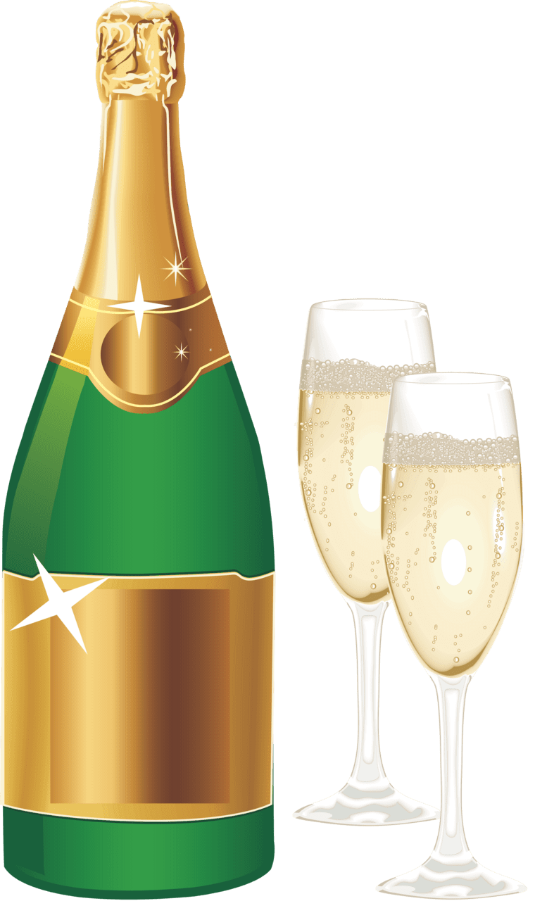 Water bottle champagne image with background clipart
