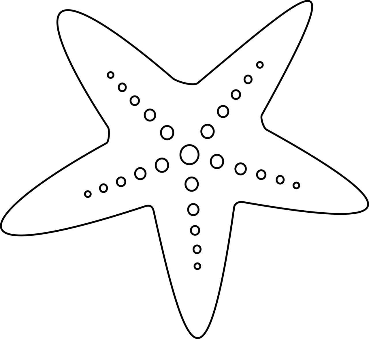 Seashell starfish line cliparts images clipart library