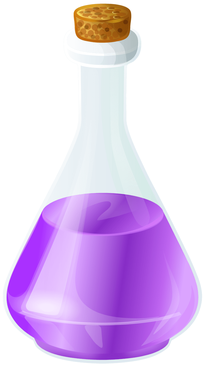 Water bottle halloween purple poison potion clipart image