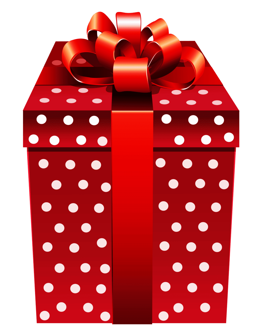 Christmas present red dotted clipart transparent