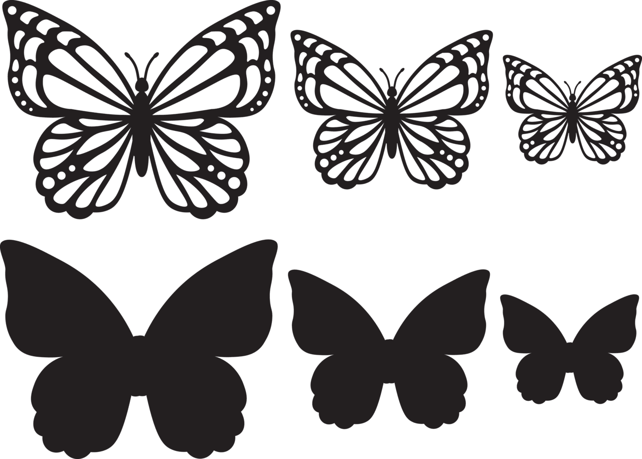 Butterfly black and white butterflies clipart logo