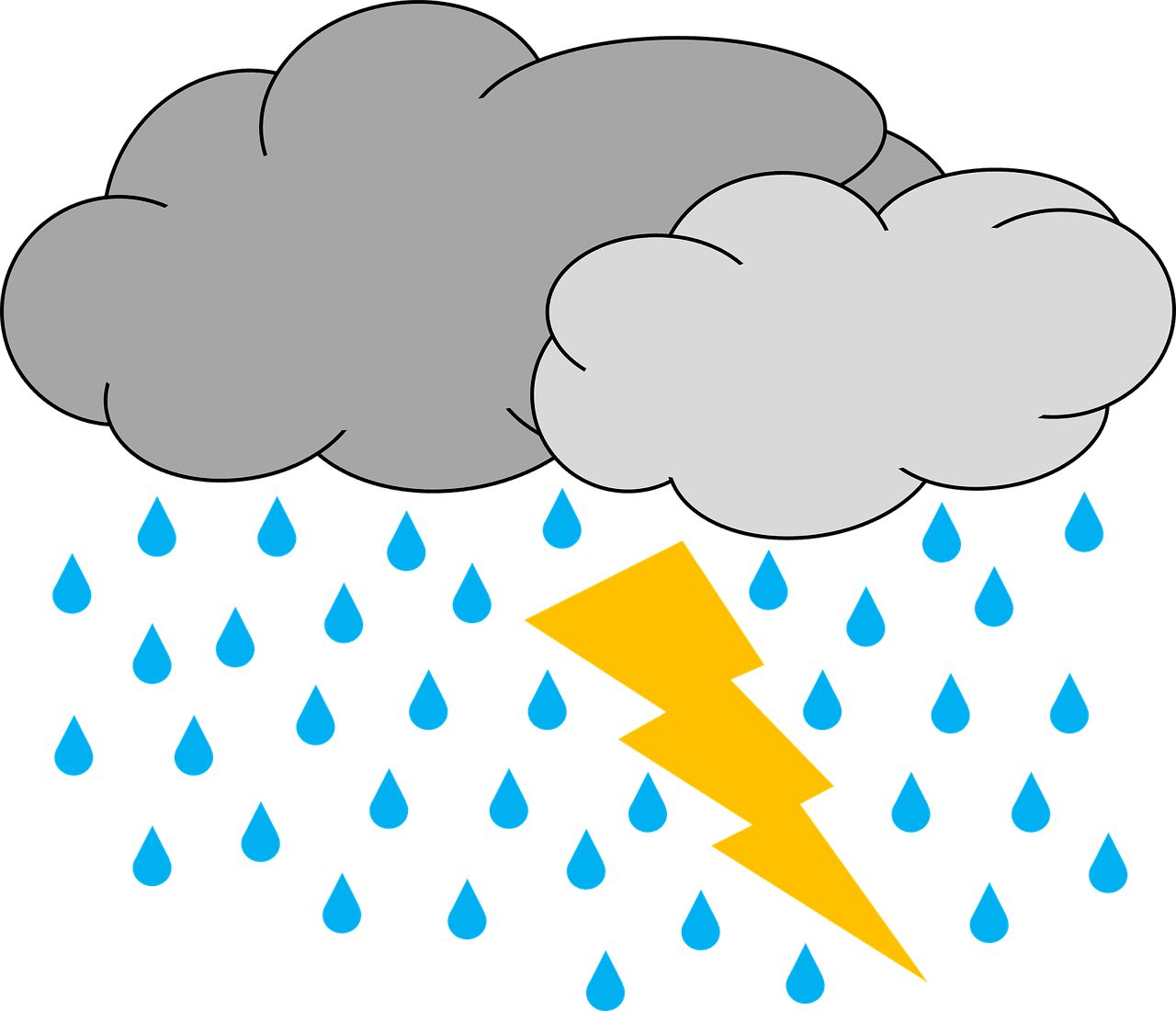 Lightning clipart rain cloud thunderstorm large size image