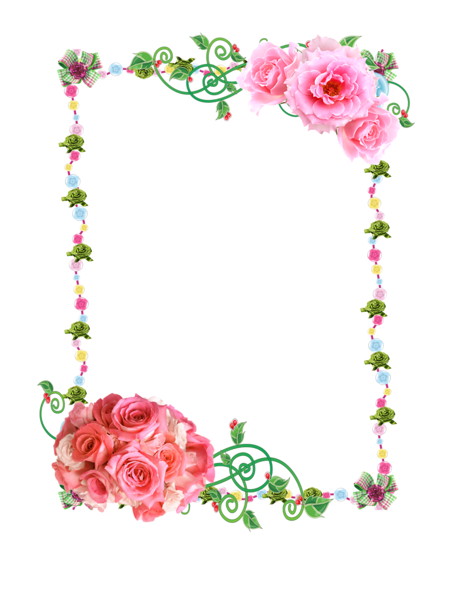 Flower border frame with roses by melissa tm deviantart clipart vector