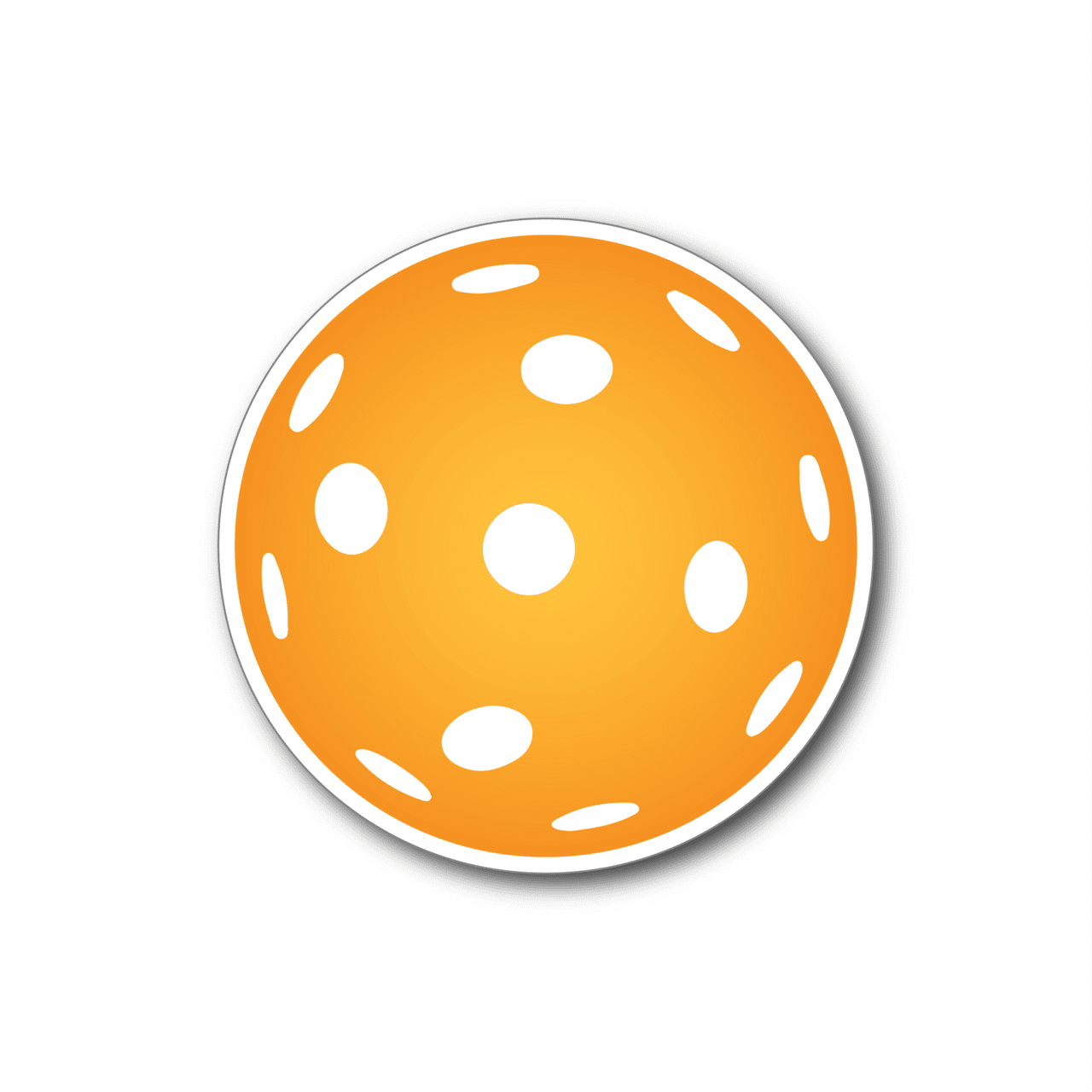 Pickleball magnet orange clipart vector