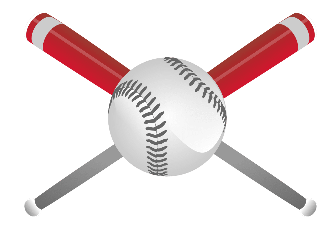 Crossed baseball bat and ball clipart transparent