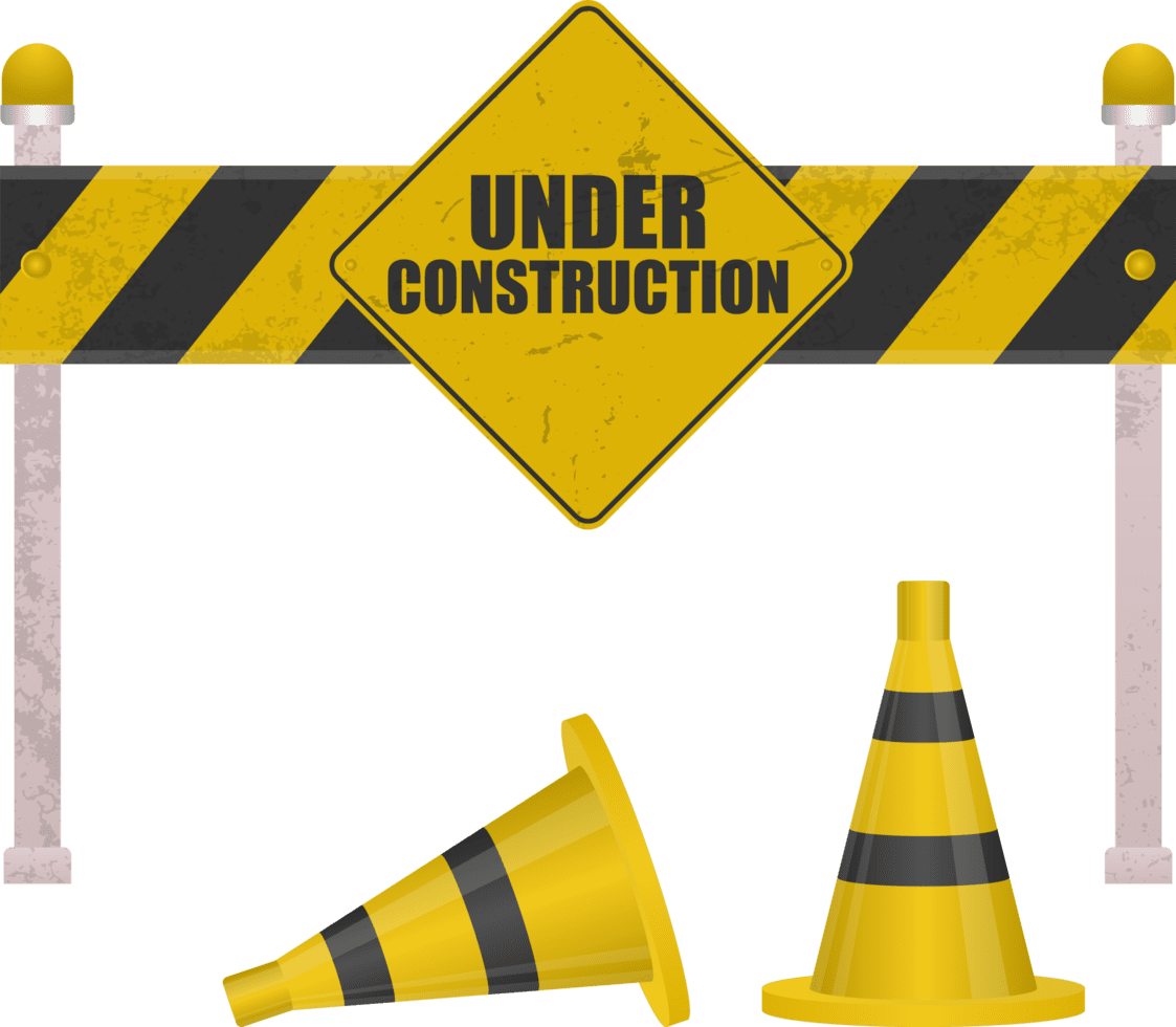 Under construction barrier clipart picture