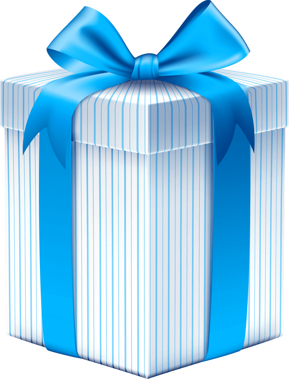 Christmas present box blue bow clipart image ribbon