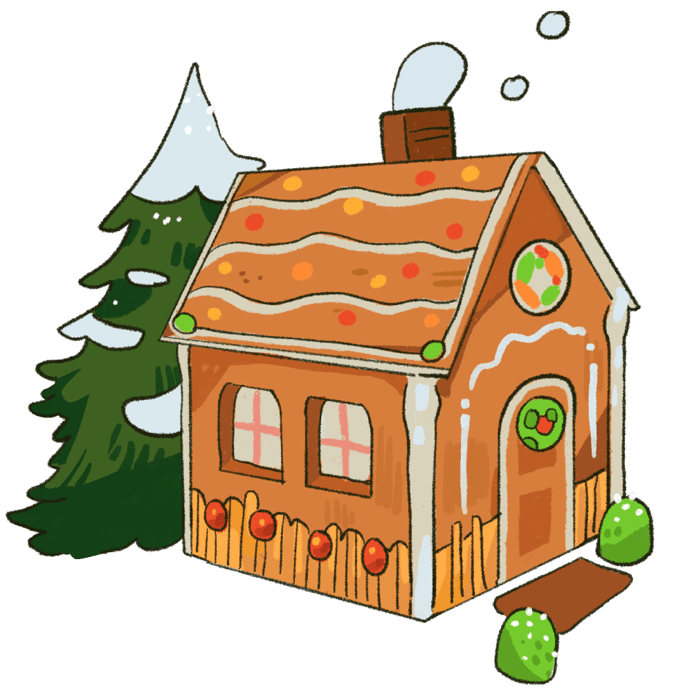 Gingerbread house create my holiday greetning card clipart logo