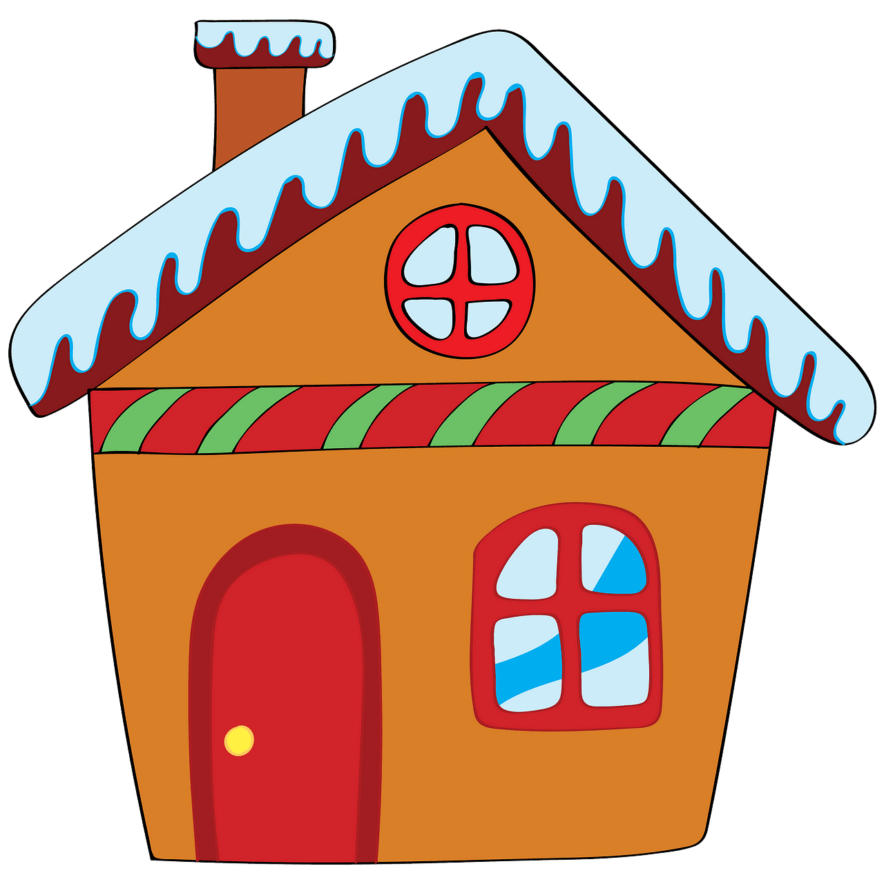 Gingerbread house cartoon clipart vector