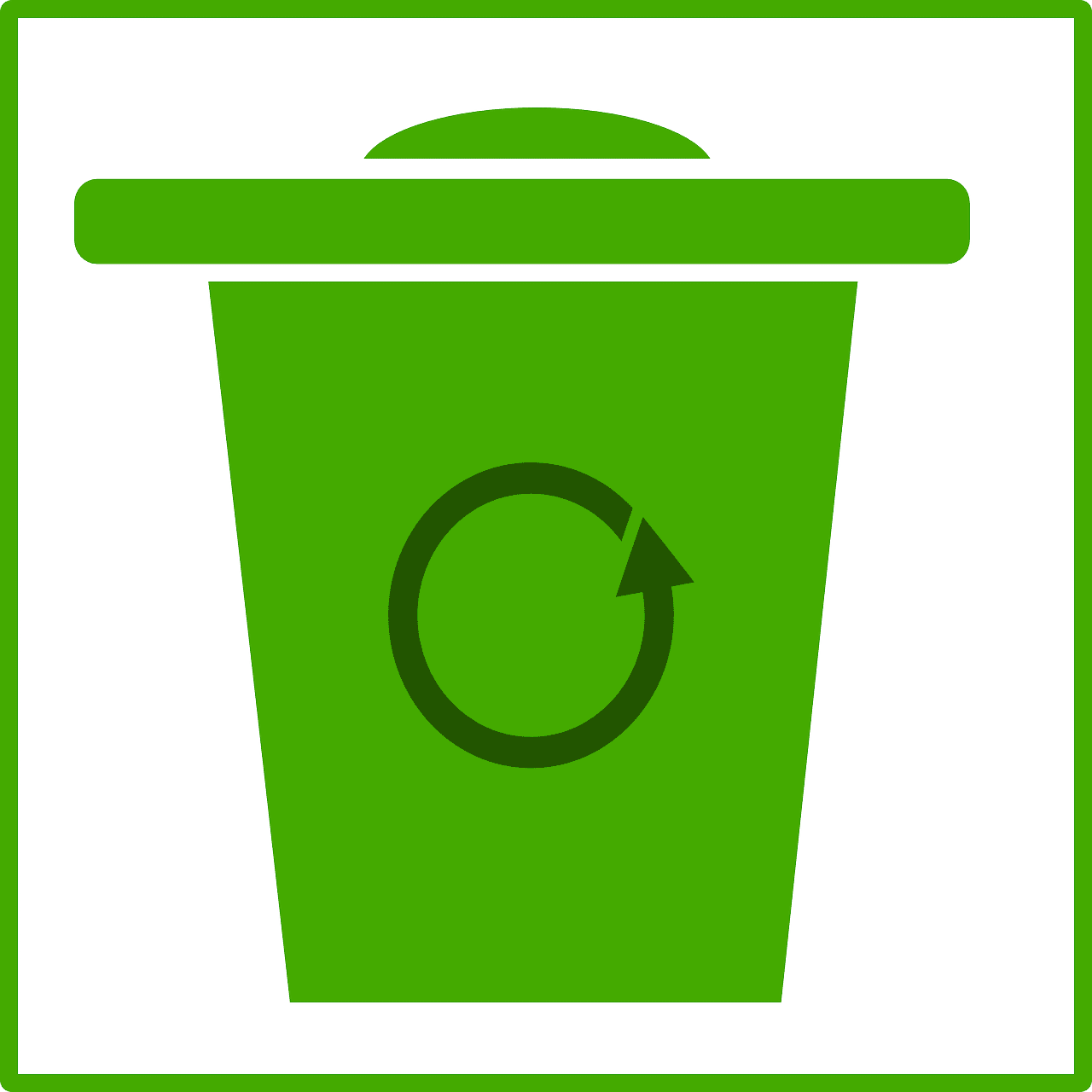 Eco green trash can recycle vector full size clipart