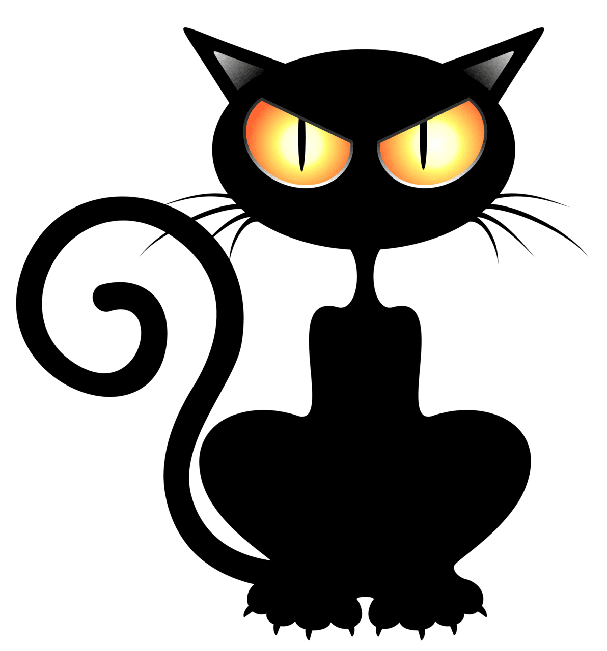 Black cat pin page clipart transparent