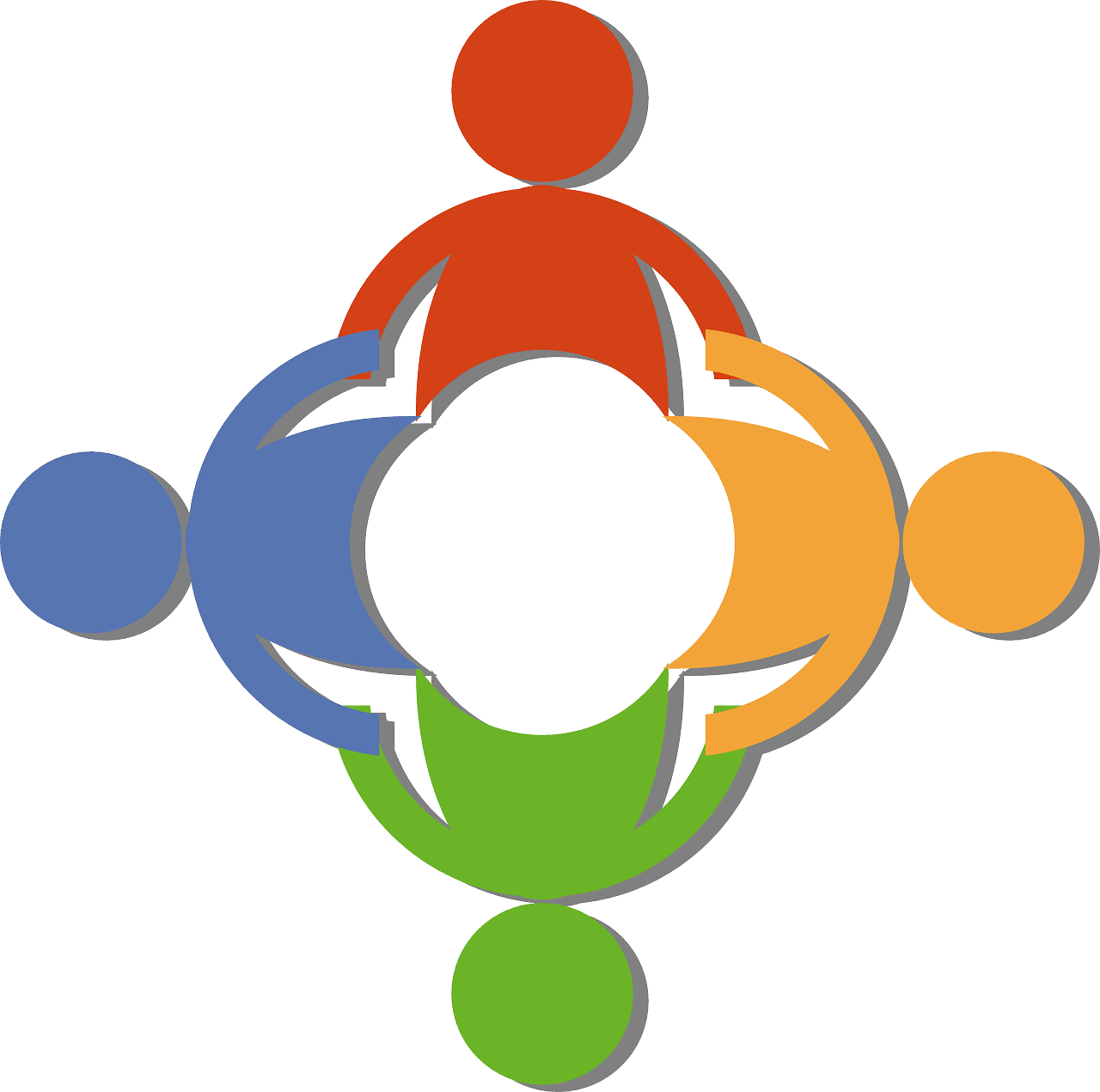 Teamwork clipart of circle diverse people partnership background