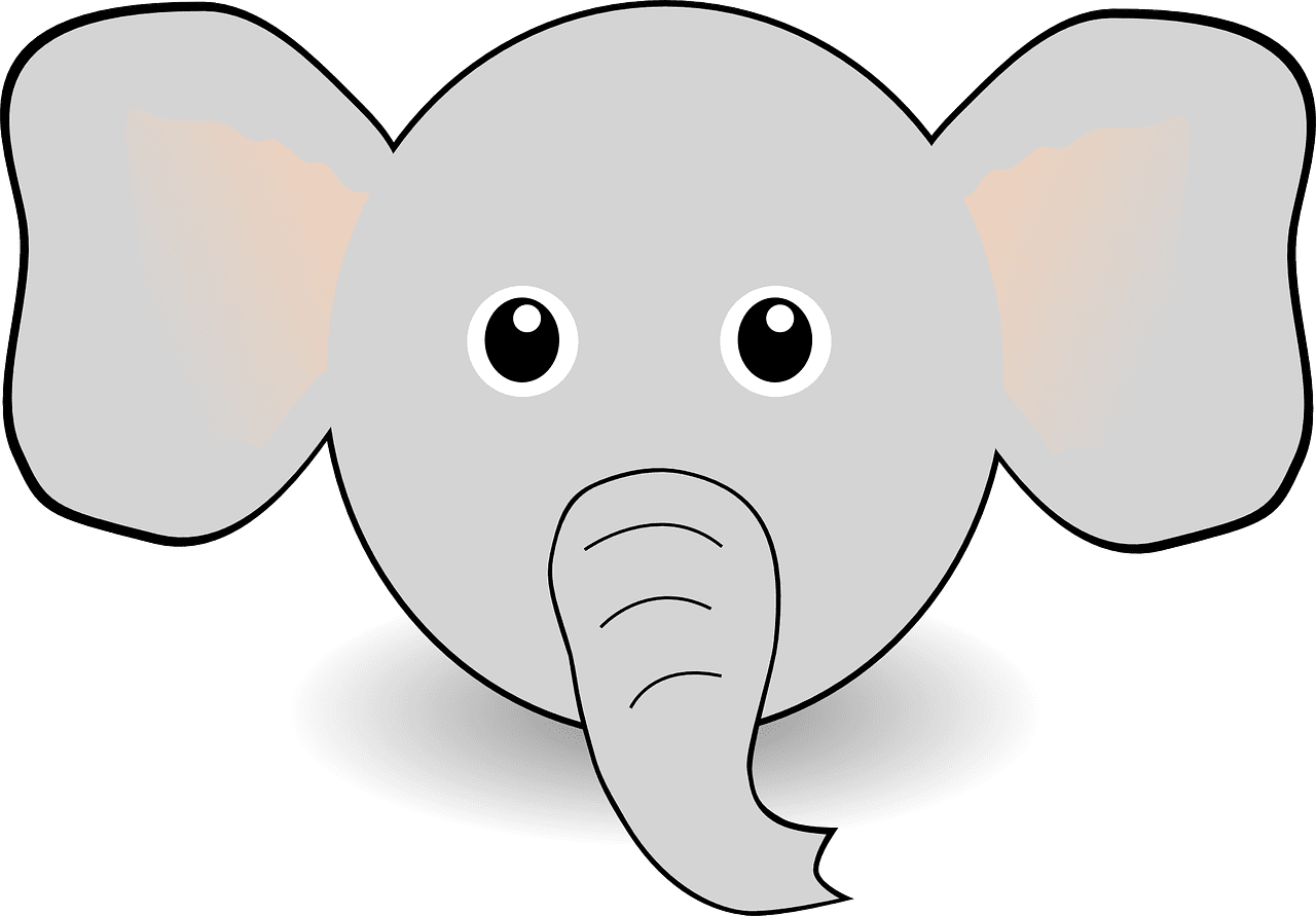 Zoo elephant nature trunk vector graphic clipart