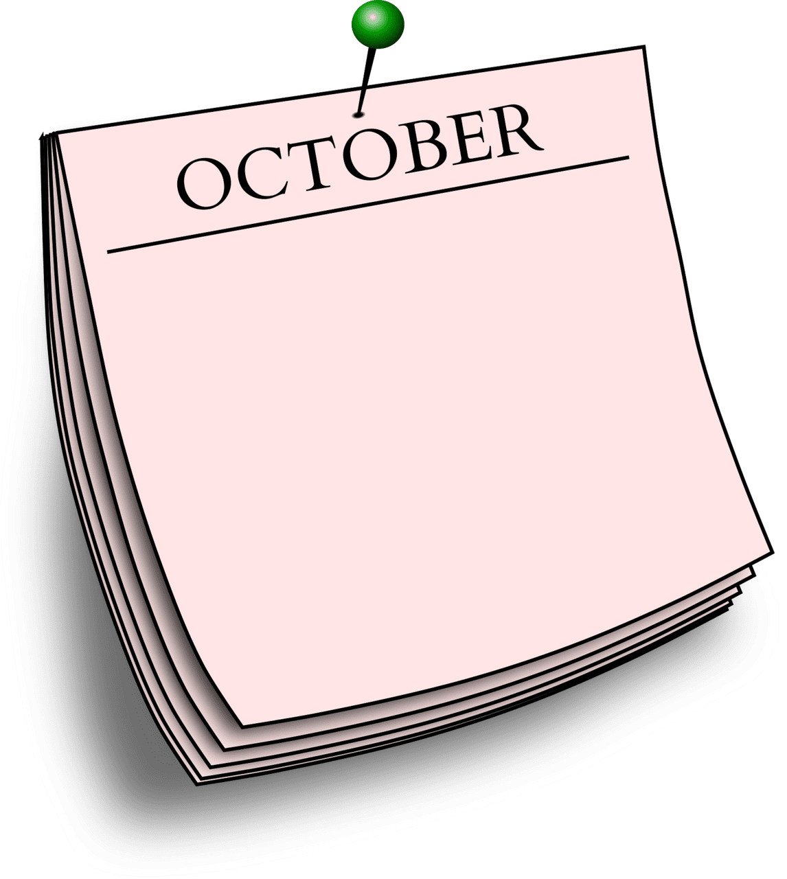 October pinned note clipart picture