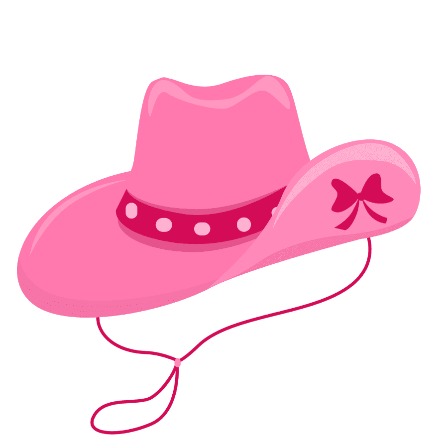 Cowgirl hat pin page clipart image