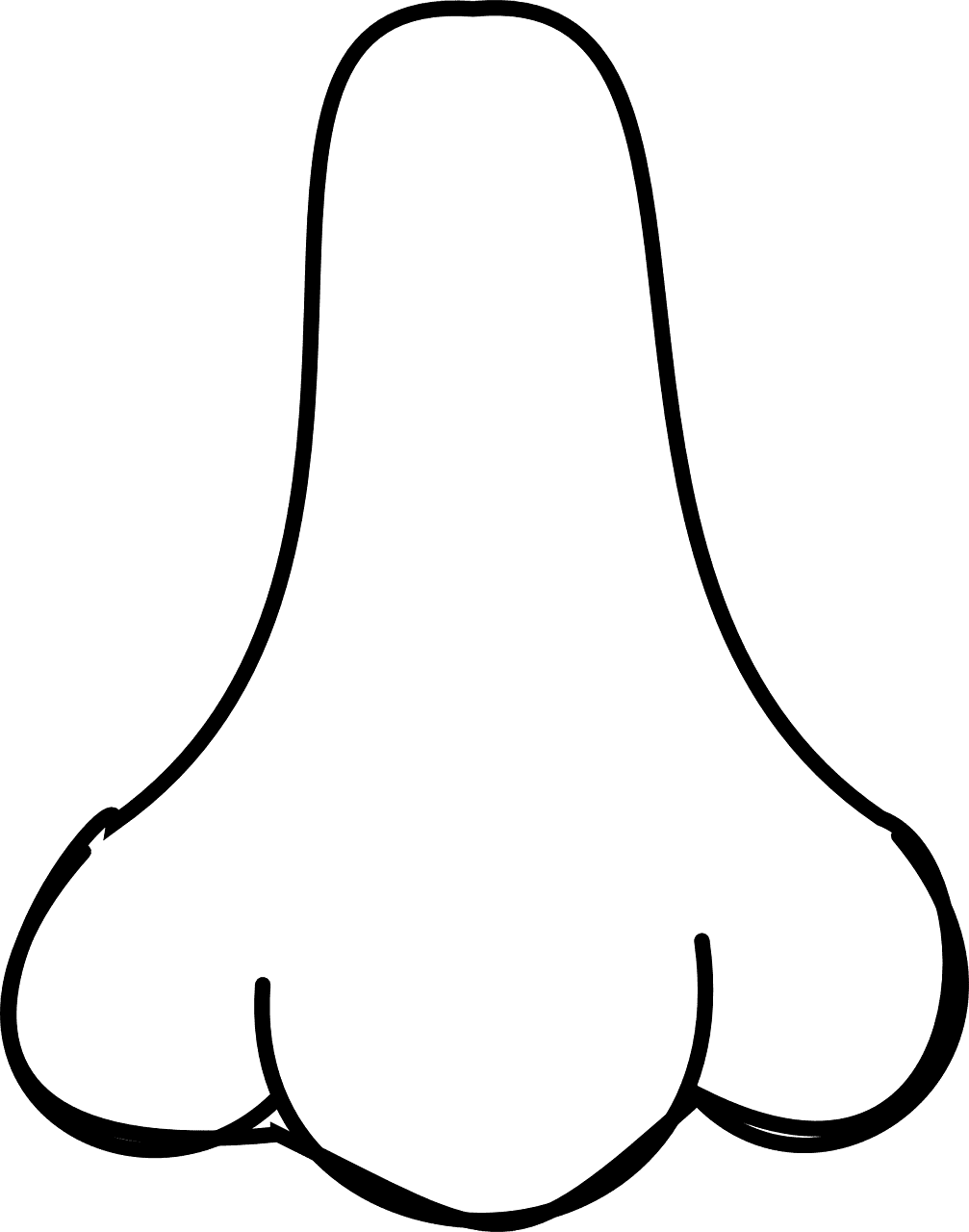 Nose nostril human outline vector graphics image from clipart