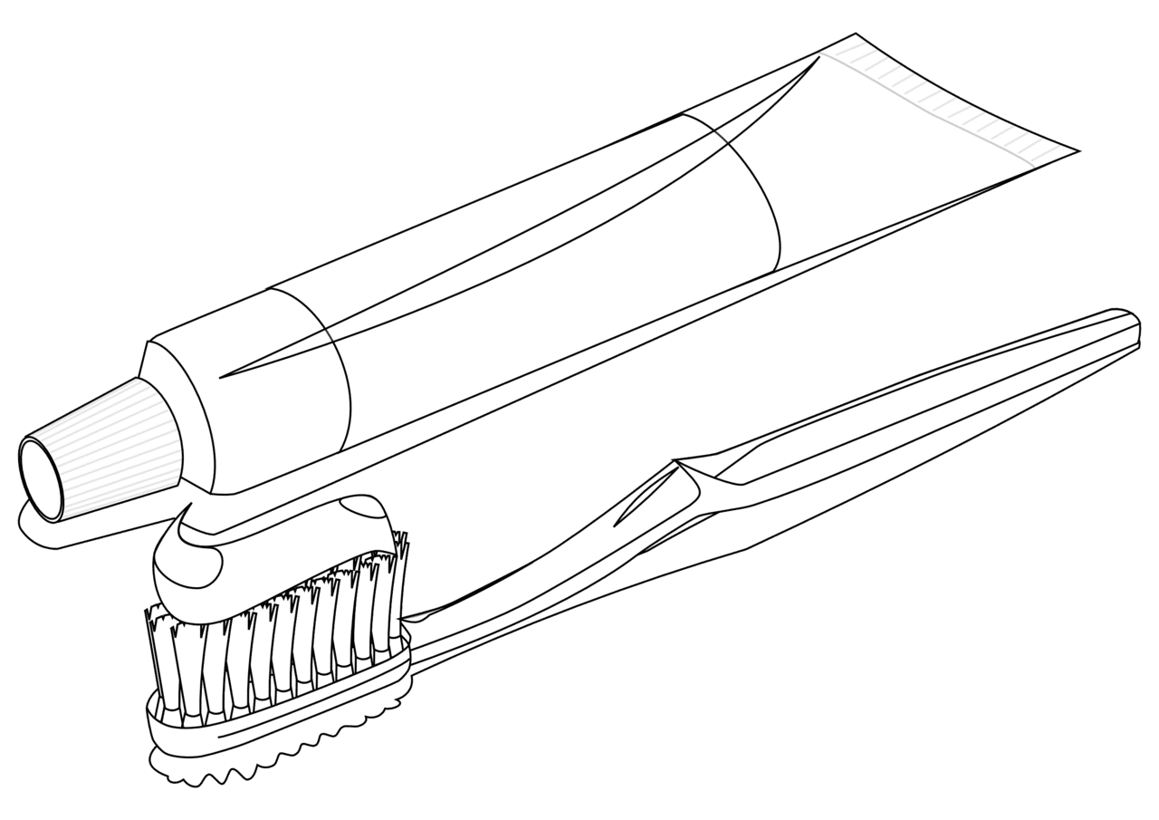 Toothbrush pin page clipart image