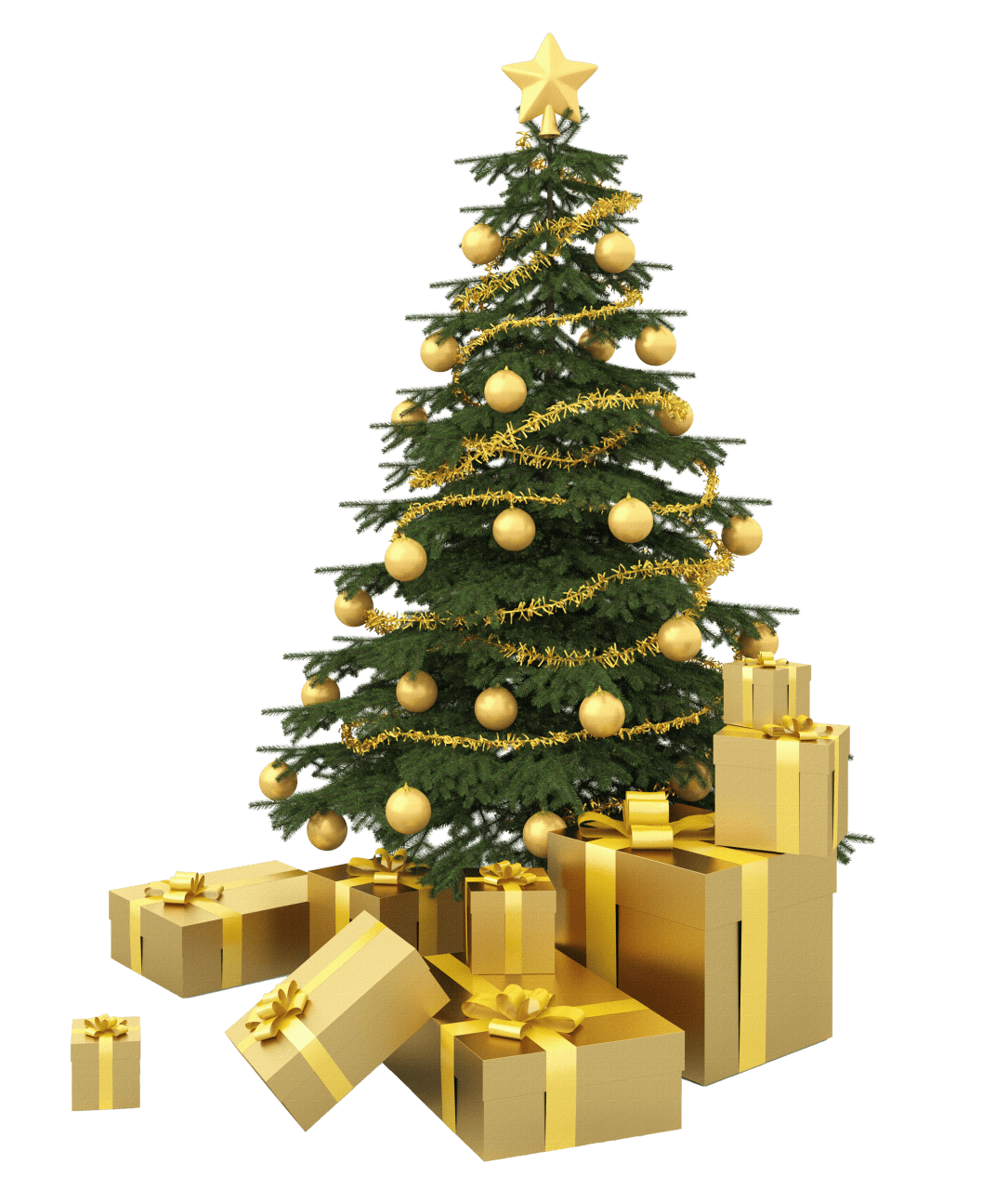 Christmas gift chirstmas tree with presents coloured lights images ts clipart