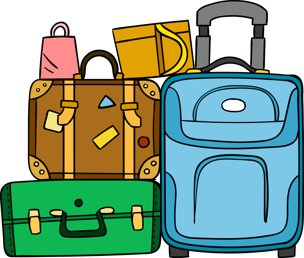 Suitcase baggage travel luggage cartoon clipart full size pinclipart logo