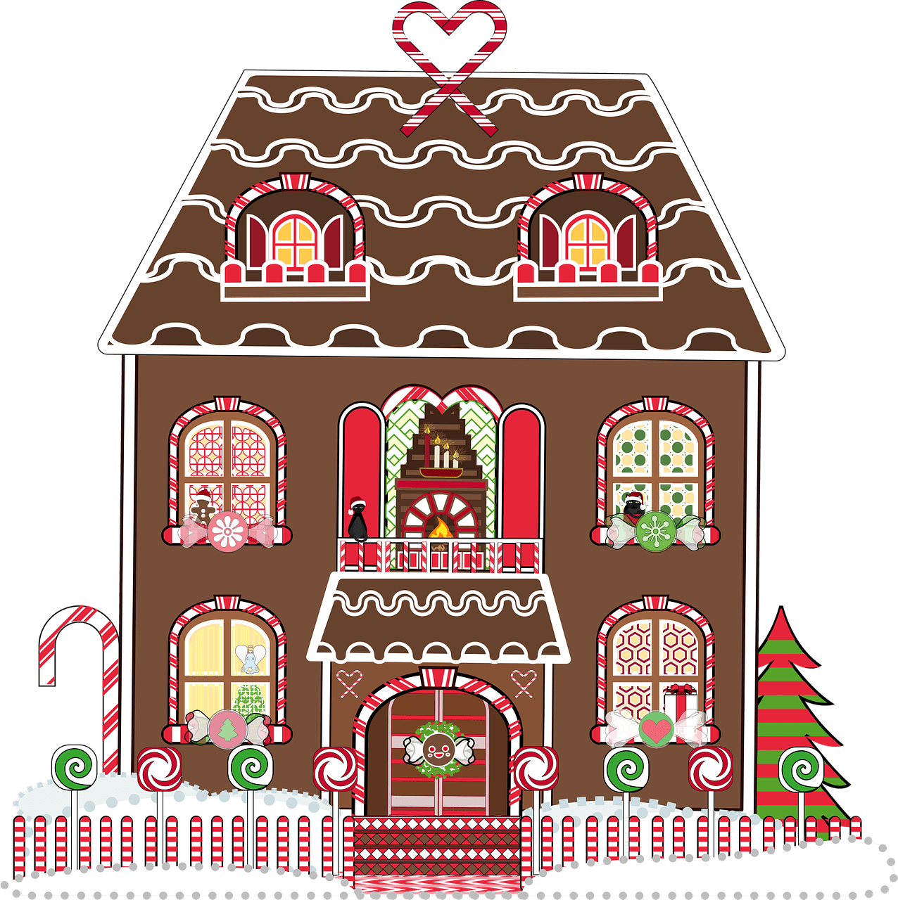 Graphic gingerbread house vector clipart