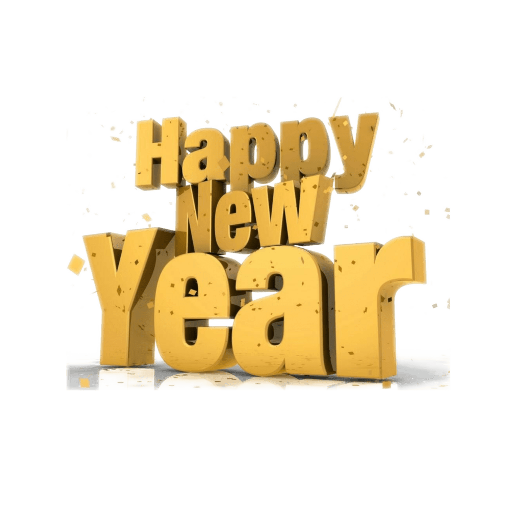 Happy new year text clipart transparent