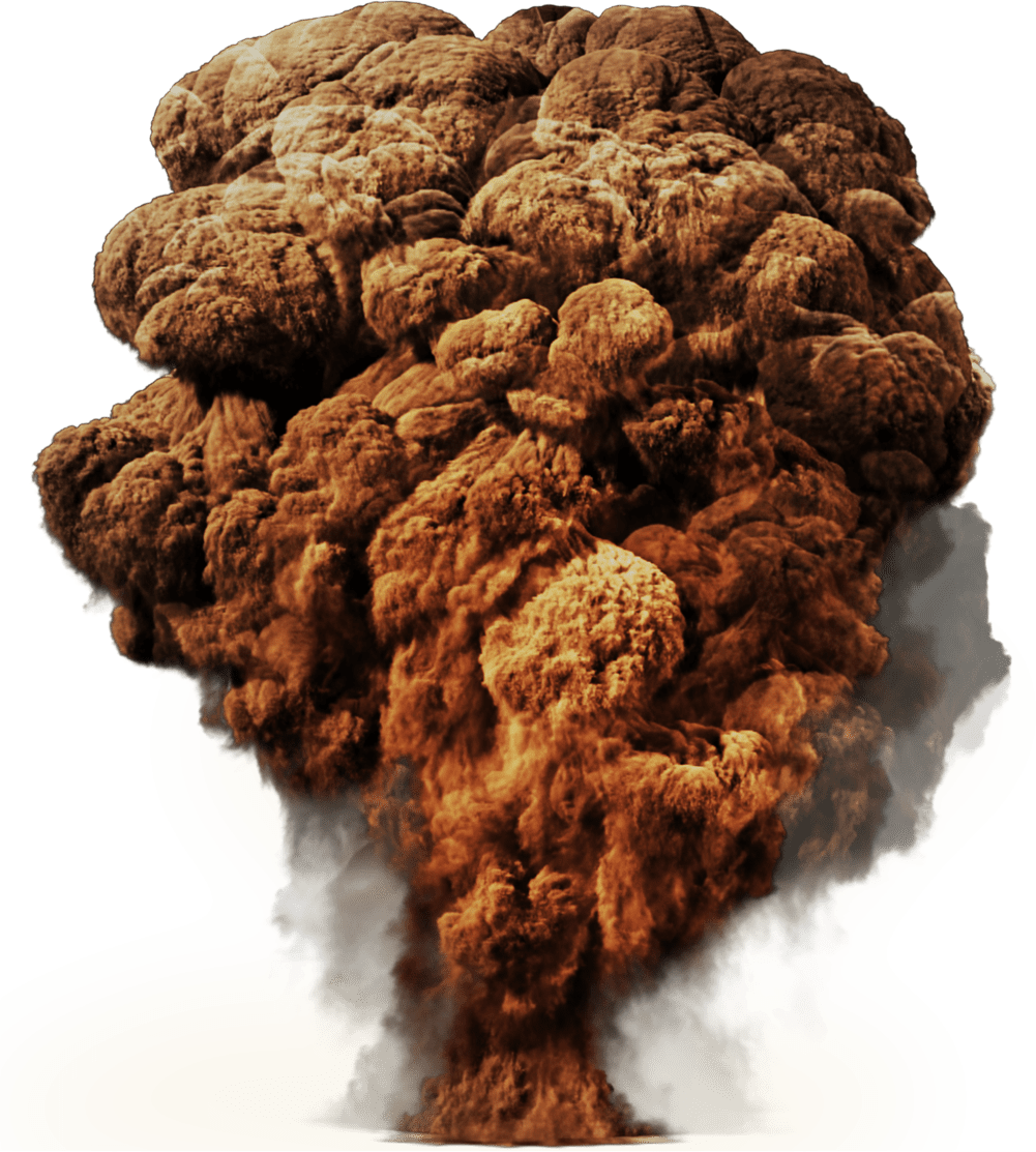 Explosion with fire and smoke clipart image