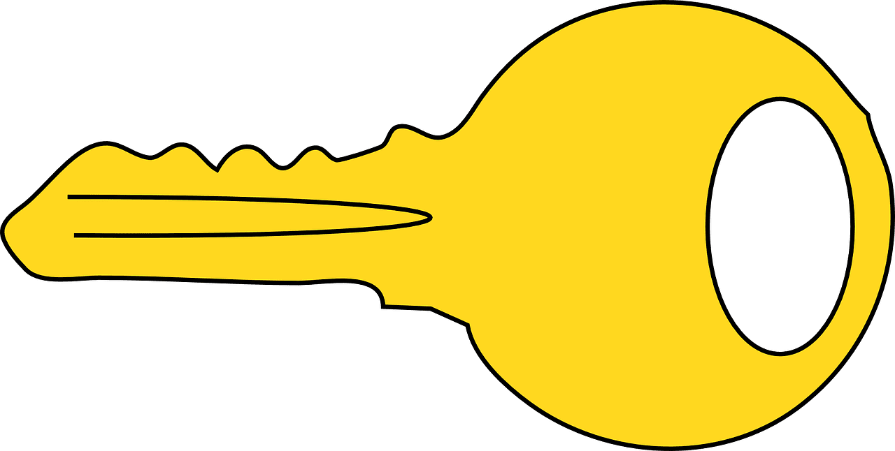 Key clipart yellow image with no background