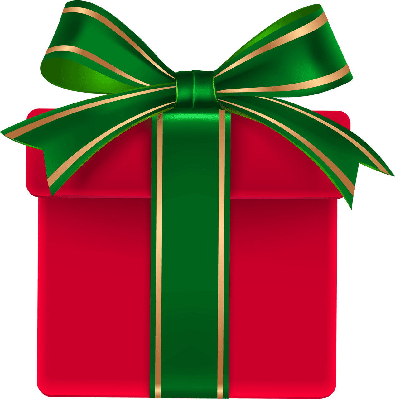 Christmas gift large vector red green box clipart