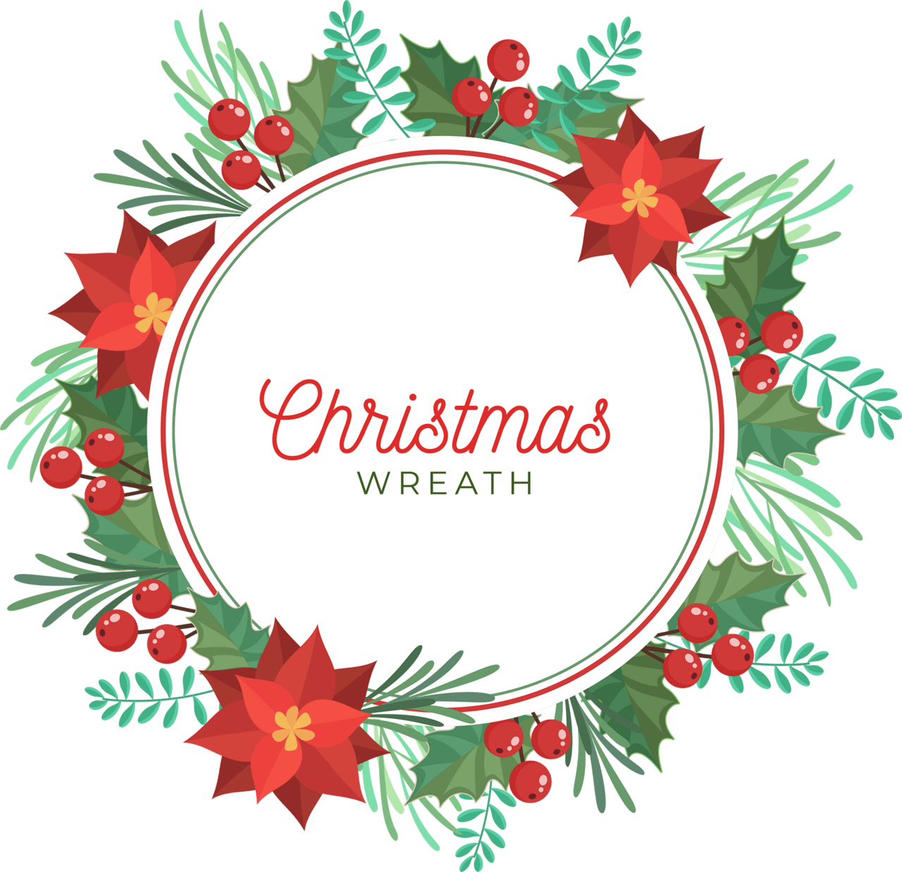 Christmas wreath party ideas clipart logo