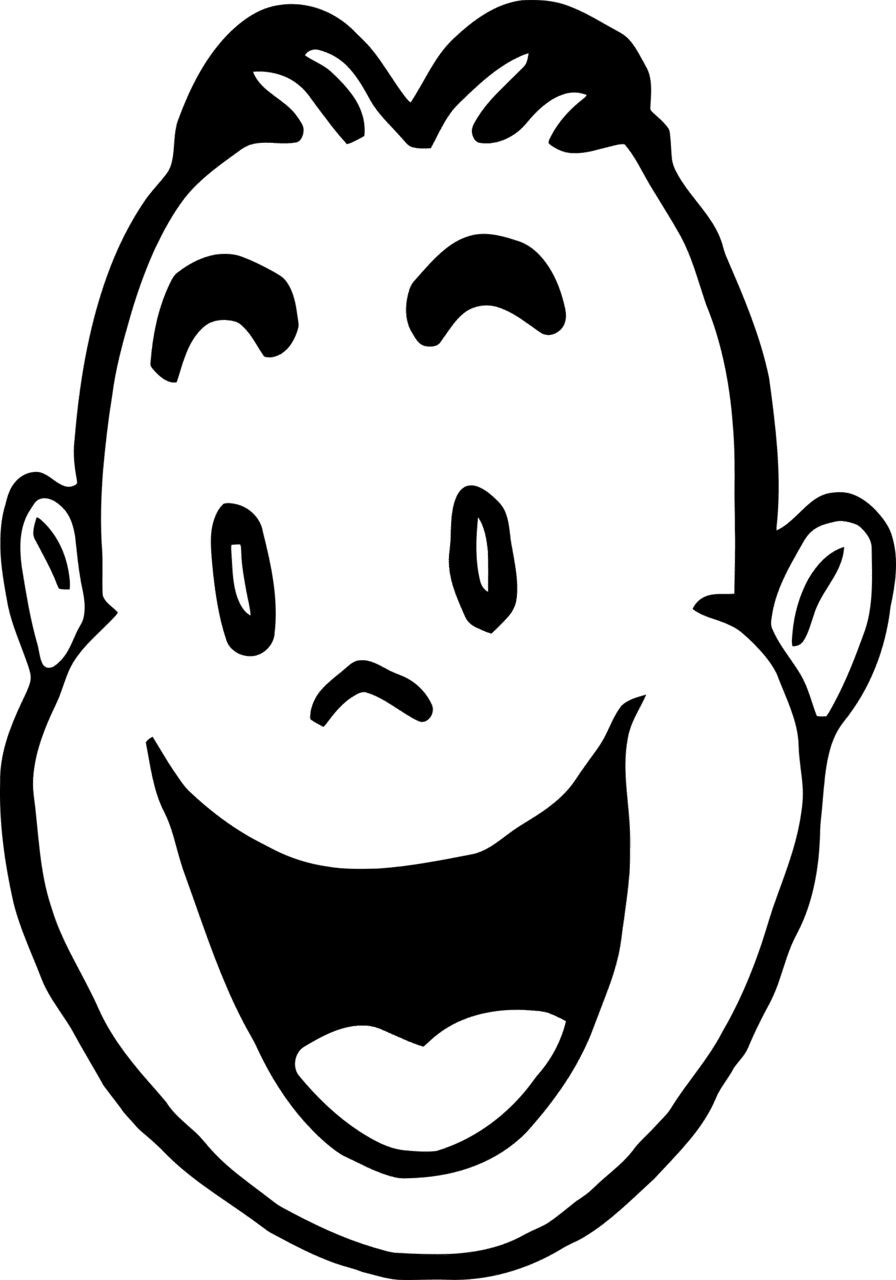 Big image happy clipart black and white