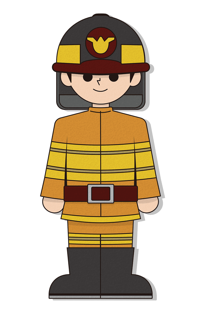 Firefighter fire fighting male image clipart