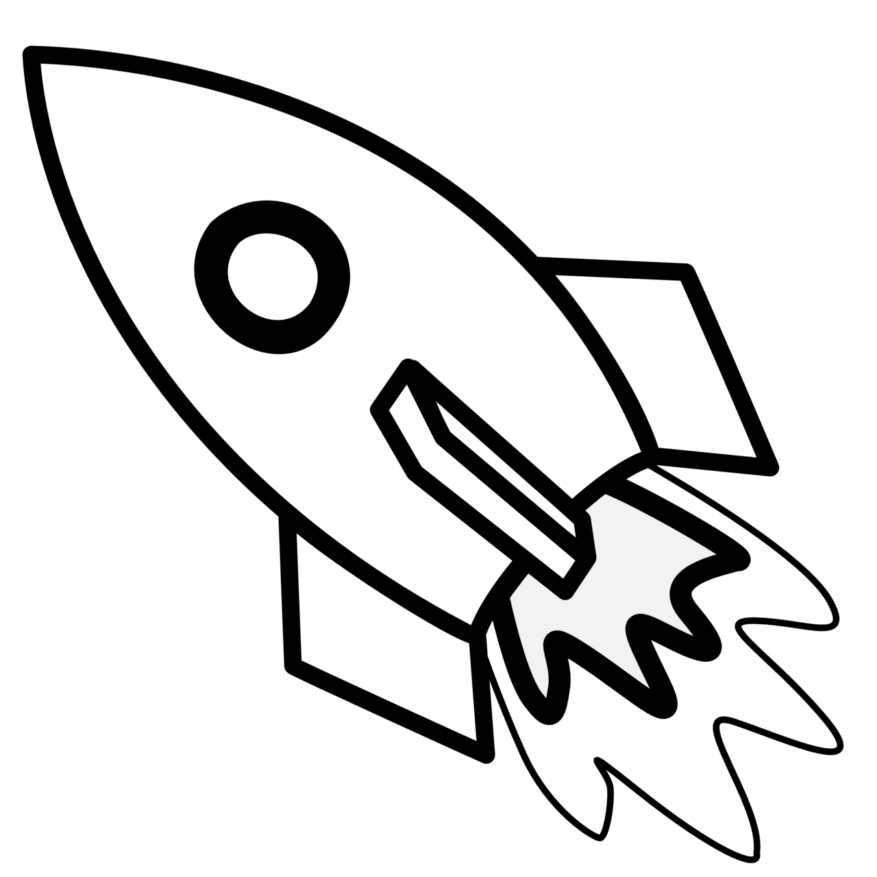 Rocket line drawing clipart clip art