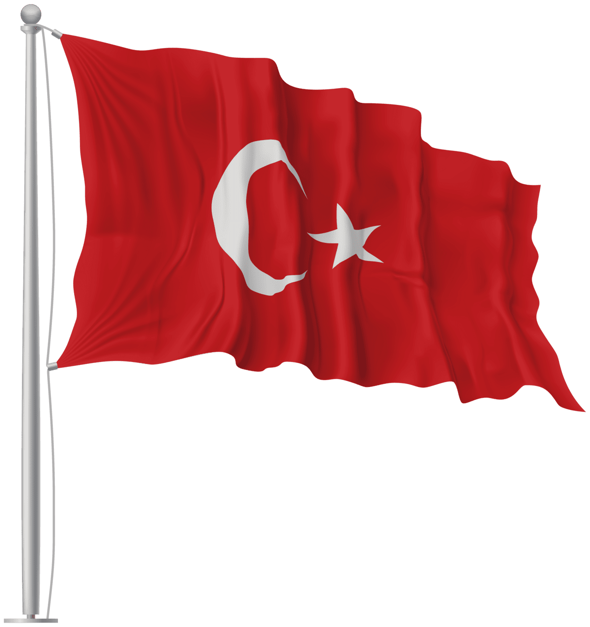 Turkey waving flag clipart transparent