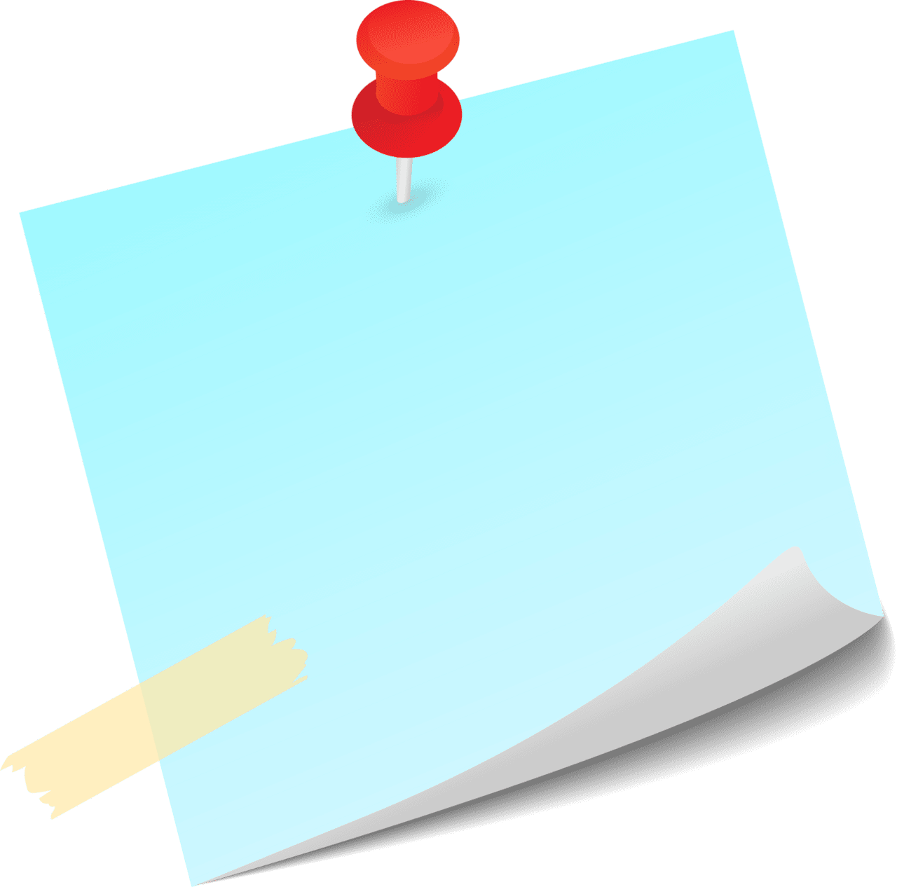 Blank sticky note reminder paper clipart free