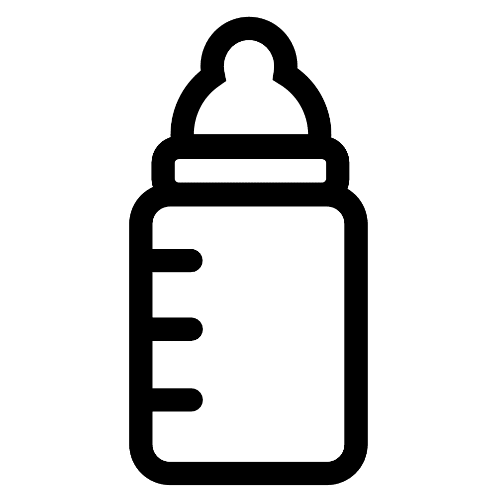 Water bottle black and white baby clipart background